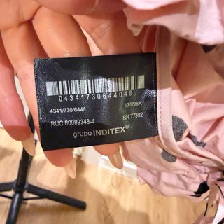 ZARA Abrigo rosa holgado lunares