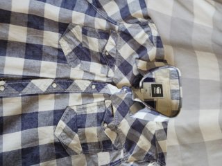 Camisa G-Star RAW cuadros azul y blanco