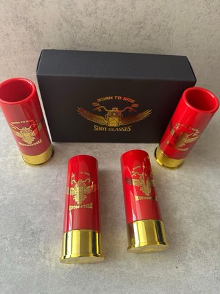 4 Bicchieri da shot moto Born to Ride