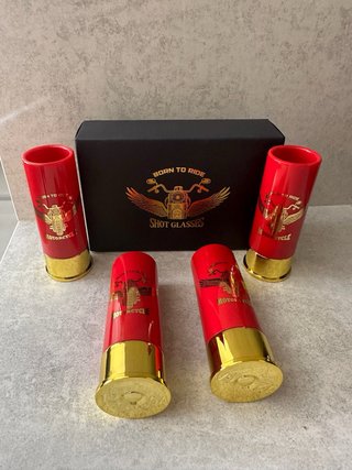 4 Bicchieri da shot moto Born to Ride