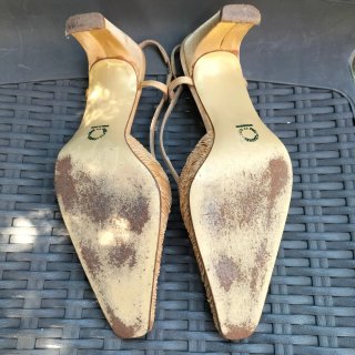 Zapatos abiertos dorados N°38