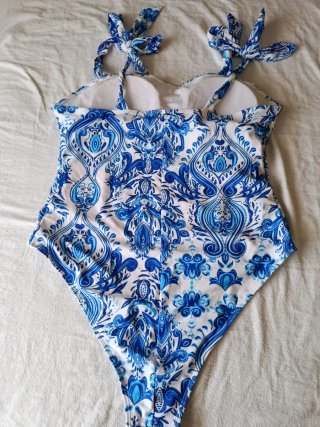 Bañador estampado azul y blanco