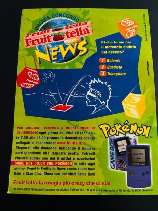 Locandina Fruitella Pokémon 2000