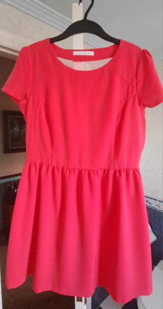 Vestido corto mujer fresa