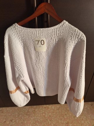 Felpa bianca sportiva EA7 collezione 7.0 animalier