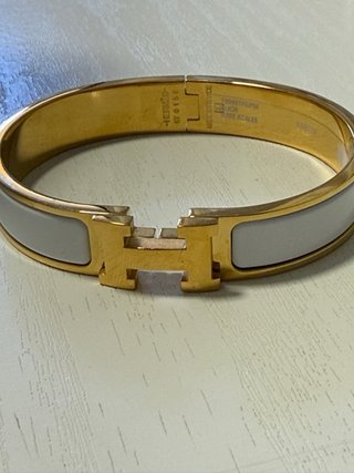 Pulsera Hermes H Gold/Blanca