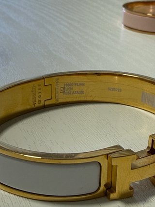 Pulsera Hermes H Gold/Blanca