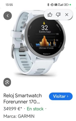Reloj Garmin Forerunner 170 Blanco