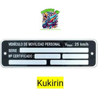 Placa DGT Patinete Kukirin