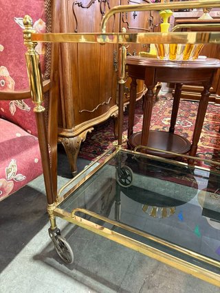 Carrito de bar vintage dorado
