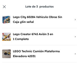 Lote 3 Lego City, Creator y Technic para Natalia