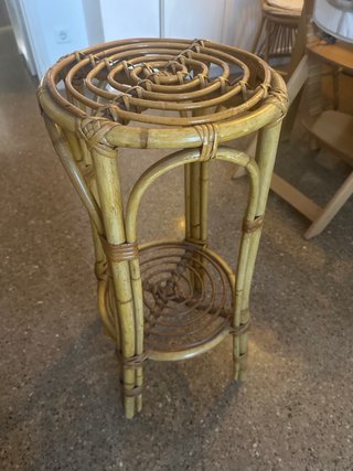 Taburete vintage bambú alto