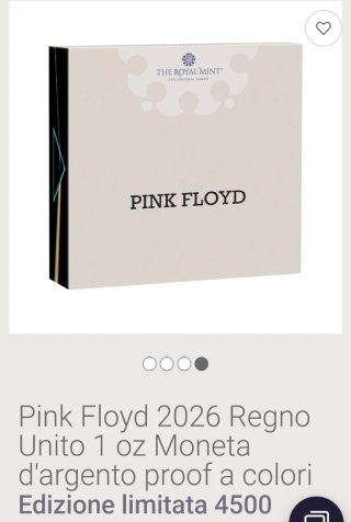 Moneta commemorativa rara argento 999,9 Pink Floy