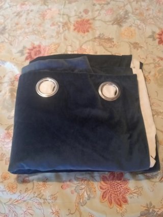 Cortina azul marino terciopelo