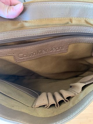 Bolso Hombro Cuero Marrón Calvin Klein Jeans