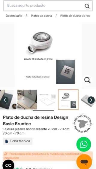 SIN ESTRENAR Plato de ducha 70x70