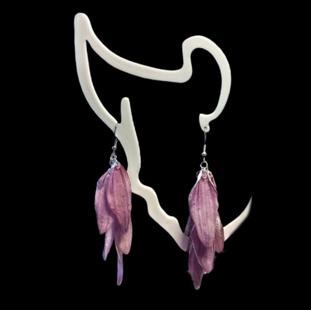 Pendientes Artesanales pétalos Crisantemo