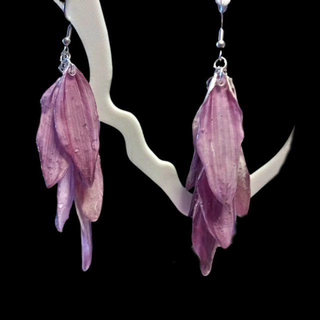 Pendientes Artesanales pétalos Crisantemo