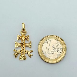 Colgante de Oro 18K, Cruz Caravaca, 2,9gr, 3cm