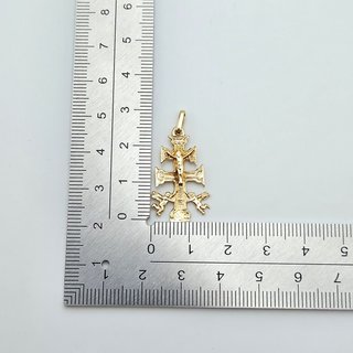 Colgante de Oro 18K, Cruz Caravaca, 2,9gr, 3cm