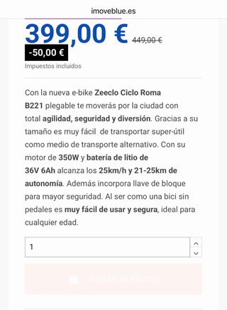 Ebike plegable nueva
