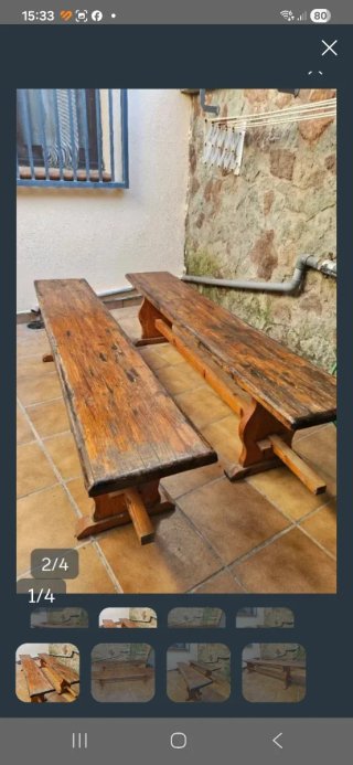 Bancos de madera los 2 90 eurazos!!