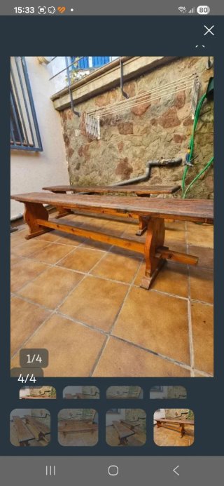 Bancos de madera los 2 90 eurazos!!
