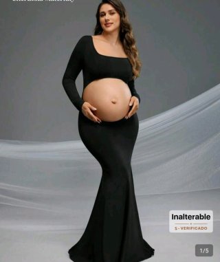 Vestido premamá manga larga negro