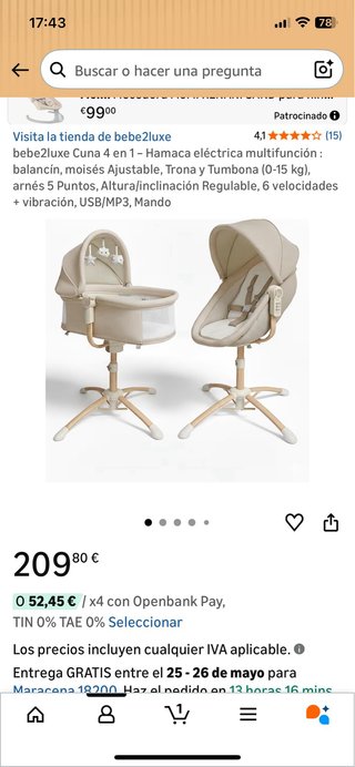 Hamaca Minicuna Bebe2luxe
