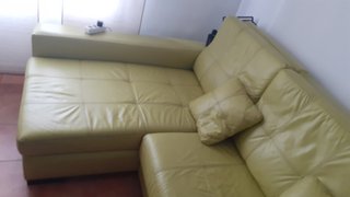 Sofá 4 plazas chaise longue verde