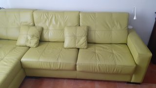 Sofá 4 plazas chaise longue verde