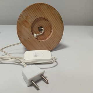 LAMPARA MADERA Y OPALINA 70S
