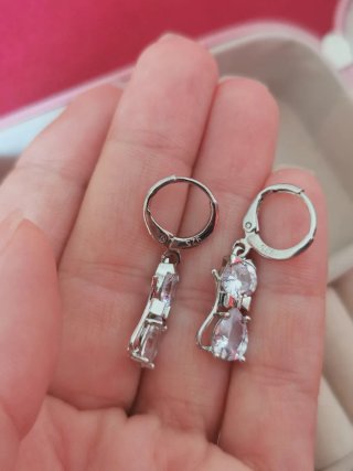 Pendientes gatito Plata laminada con Circonitas
