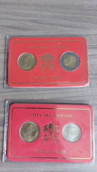2 blister (2 x 2 monete) Vaticano Giovanni Paolo 2