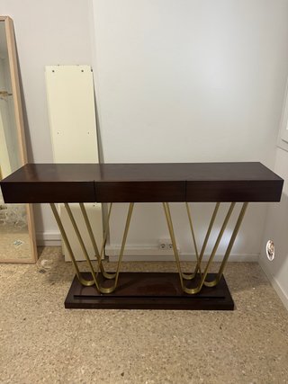 Mesa consola diseño madera y metal
