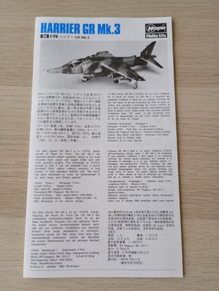HARRIER GR Mk.3 MAQUETA HASEGAWA 1/72