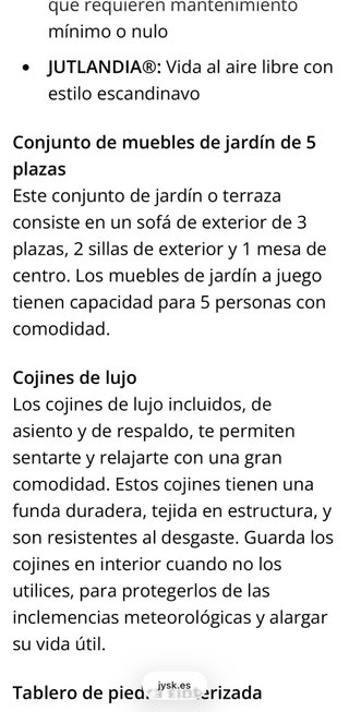 Conjunto jardín VONGE 5 plazas beige