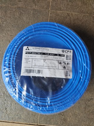 Cavo elettrico FG17-450/750 V 1x6 mm² blu