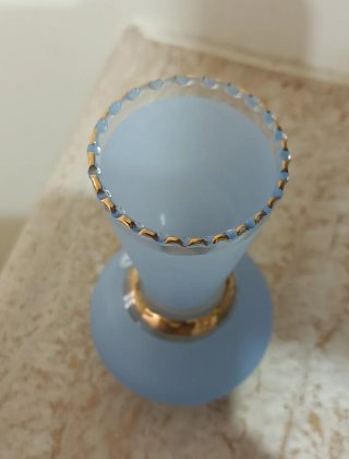 Vasetto cristallo azzurro satinato I.M. Masciosa