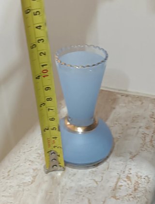 Vasetto cristallo azzurro satinato I.M. Masciosa