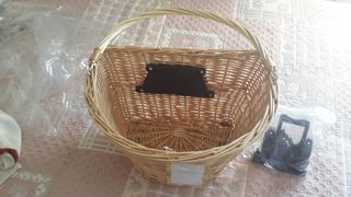Cesto mimbre artesano para bici