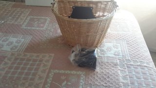 Cesto mimbre artesano para bici