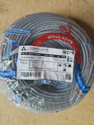 Cavo elettrico FS17 1x6 mm² 750V Grigio 100m