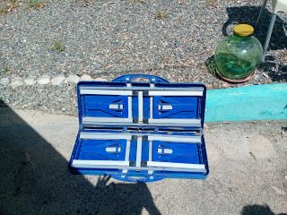 Mesa plegable de picnic.