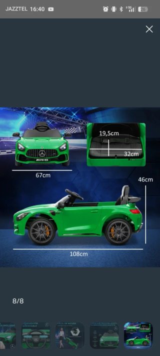 Auto Elettrica Infantile Mercedes AMG Verde