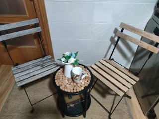 Conjunto Terraza Mesa, Sillas Plegables y Alfombra