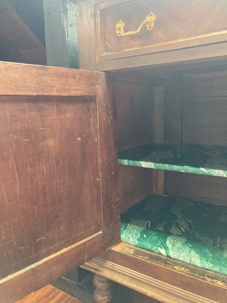 Aparador antiguo mármol negro y madera