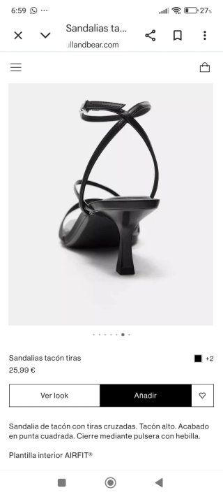 Sandalias tacón tiras Pull&Bear negras