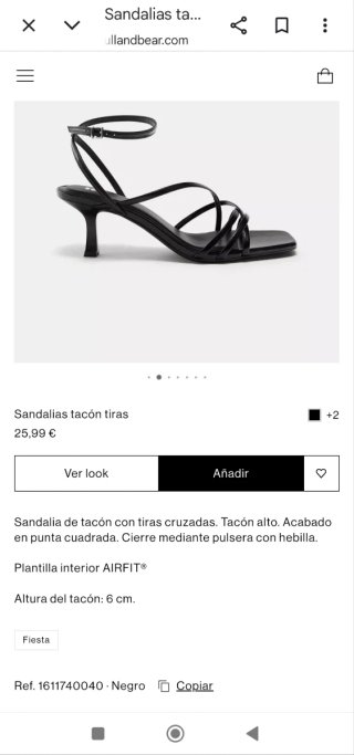 Sandalias tacón tiras Pull&Bear negras