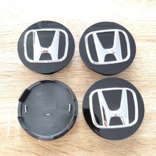 TAPABUJES HONDA 69mm NEGRO BRILLO Y EMBLEMA CROMO